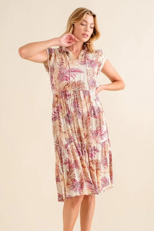 Boho Printed Tiered Dress - Billien