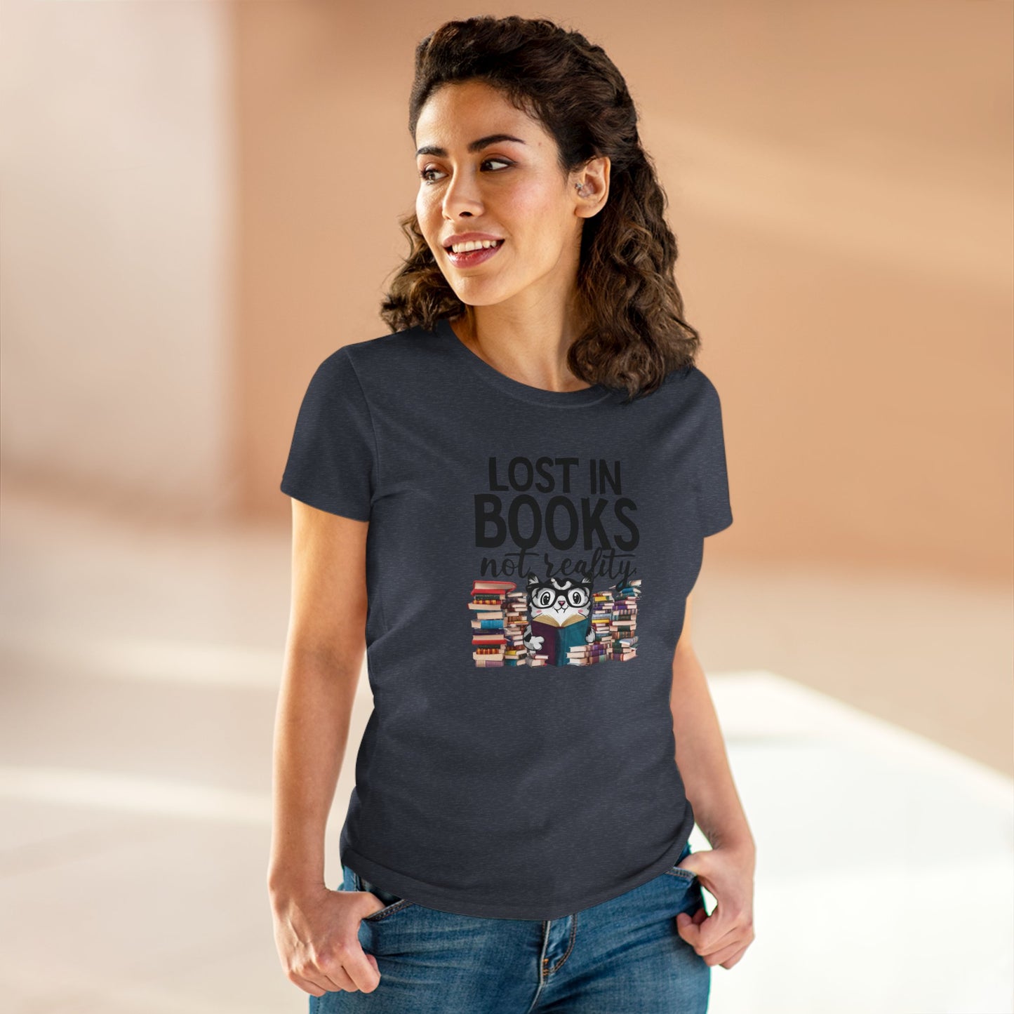 Lost In Book Not Reality Women Cotton Tshirt