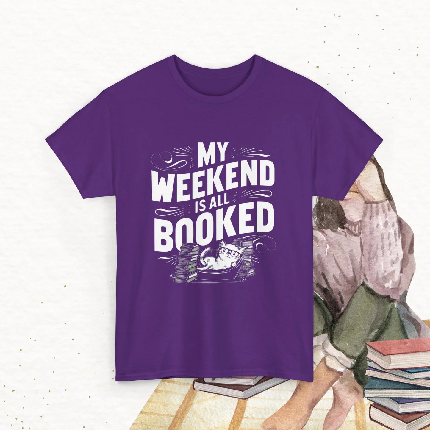 Book Lovers My Weekend Is All Booked Cotton Tshirt - Billien
