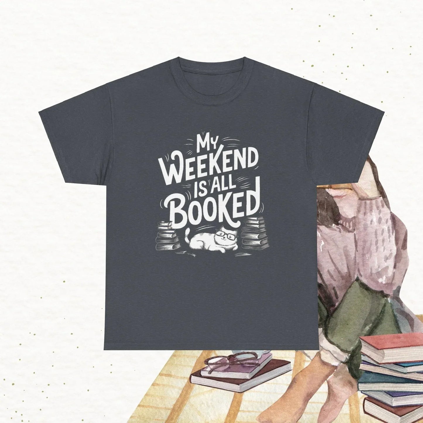 Book Lovers My Weekend Is All Booked Cotton T-Shirt - Billien