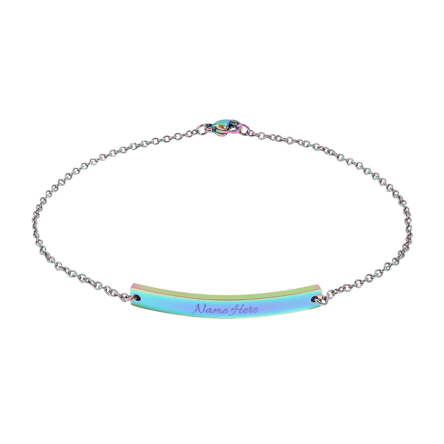 Curved Bar Anklet (Engraving) - Billien