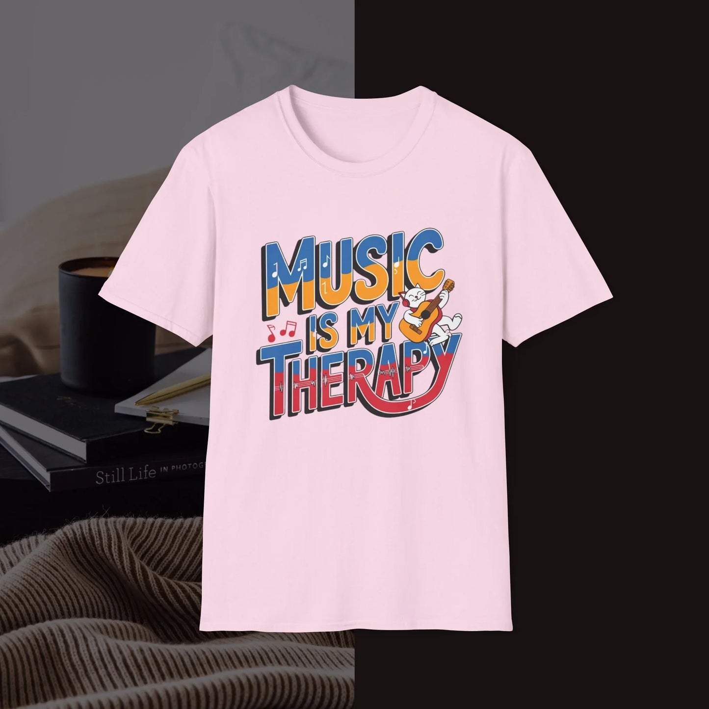 Music Is My Therapy Music Idiom Unisex Softstyle T-Shirt - Billien