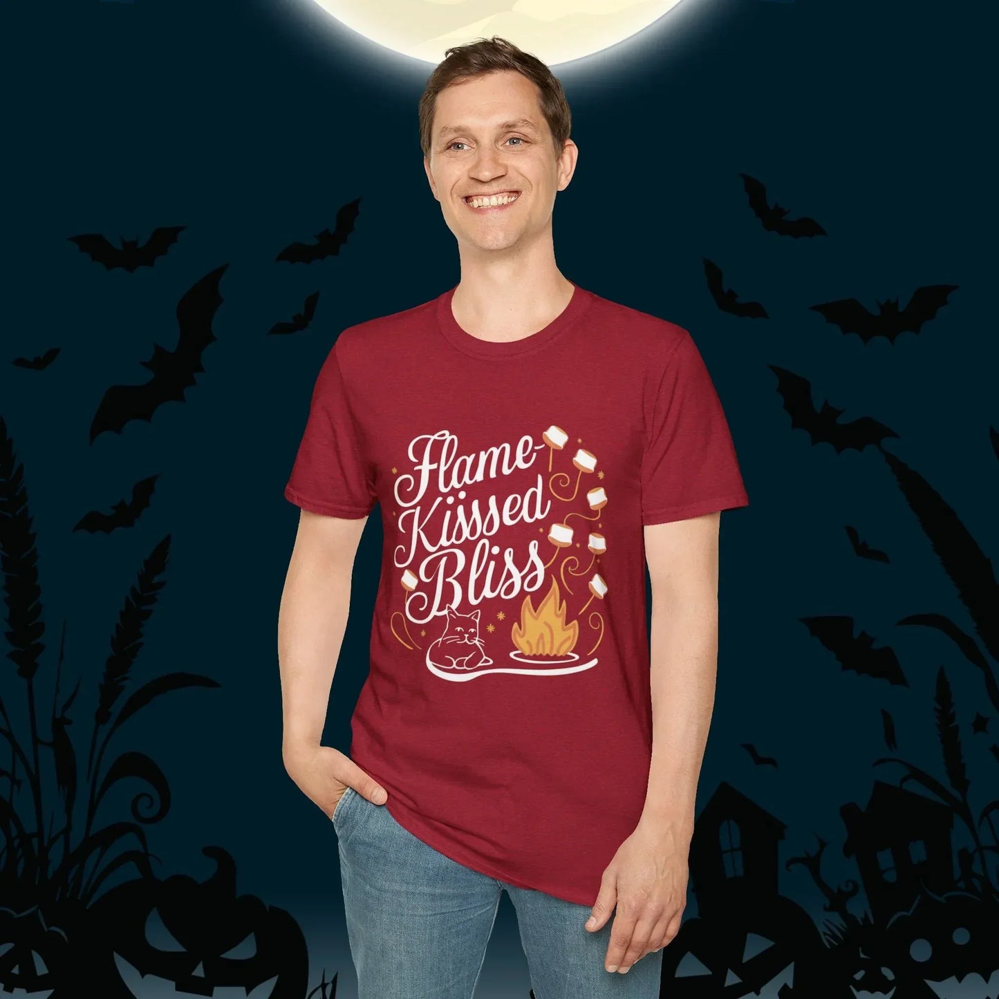 Flame Kiss Bliss Cotton Men Tshirt - Billien