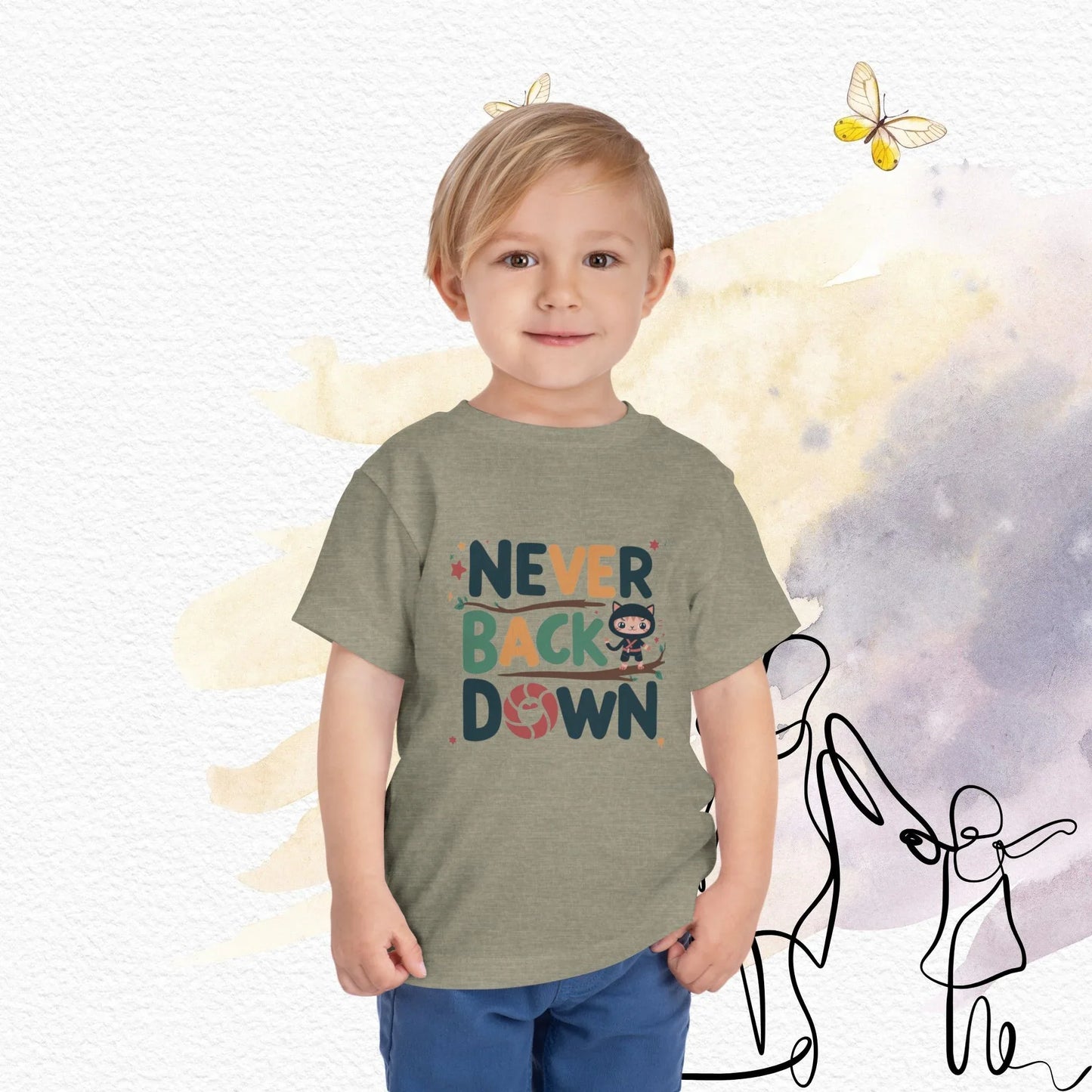 Never Back Down Shirts Toddler Cotton T-Shirts - Billien