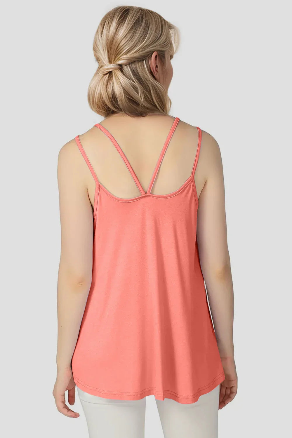 Bamboo Scoop Neck Double Spaghetti Straps Cami - Billien