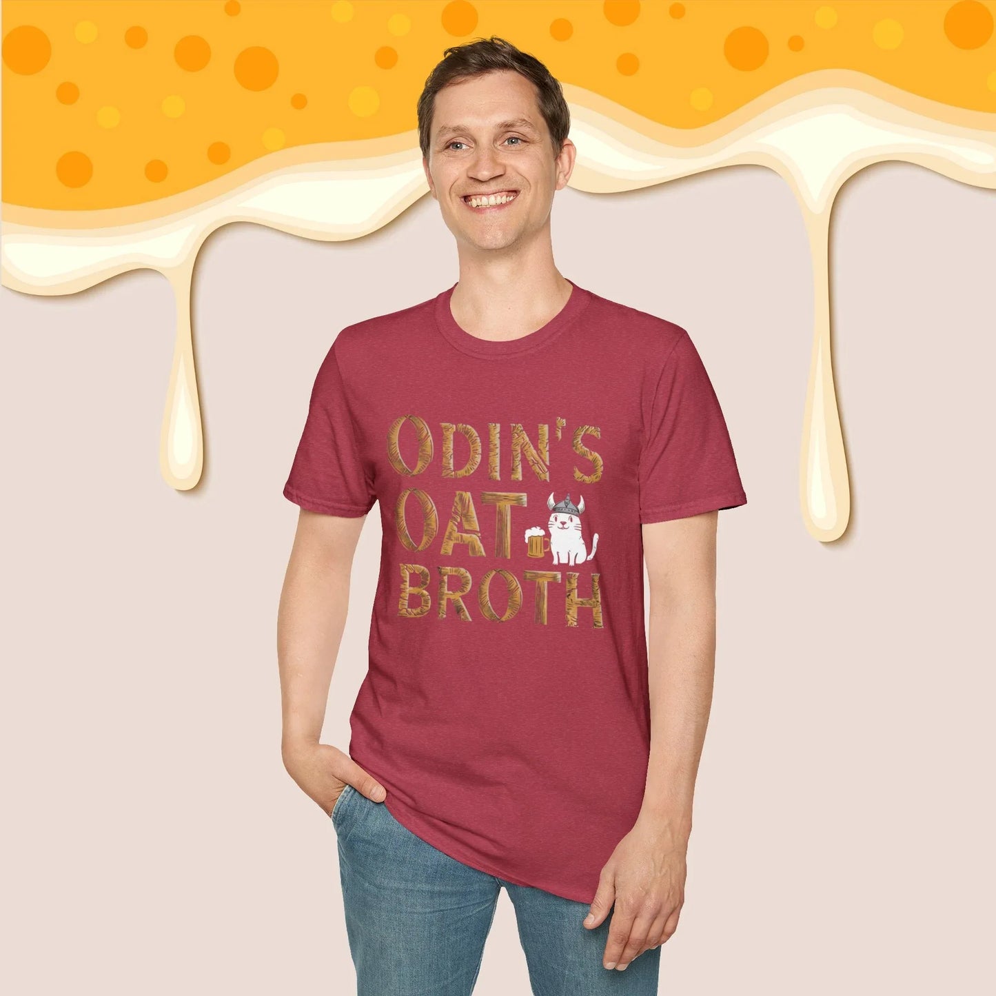 Odin Oat Broth Cotton Crew Neck Men Tshirt - Billien