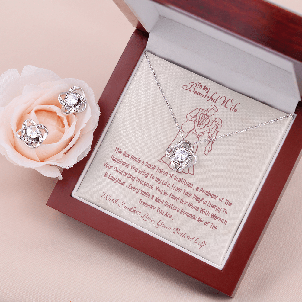 Best Gift For Wife. Forever Love Necklace & Earring Set