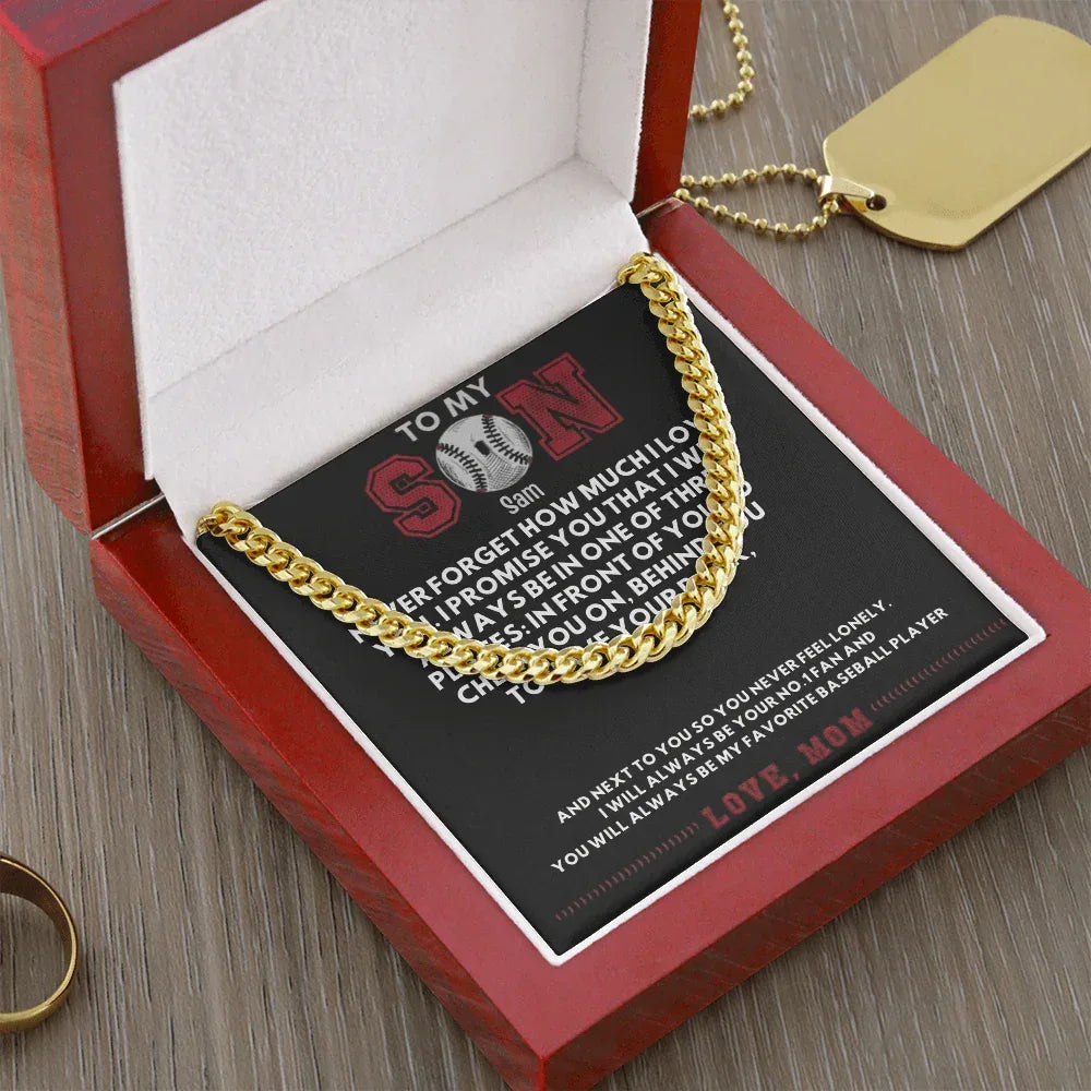 Best Gift For Son. Cuban Link Chain with Message Card - Billien
