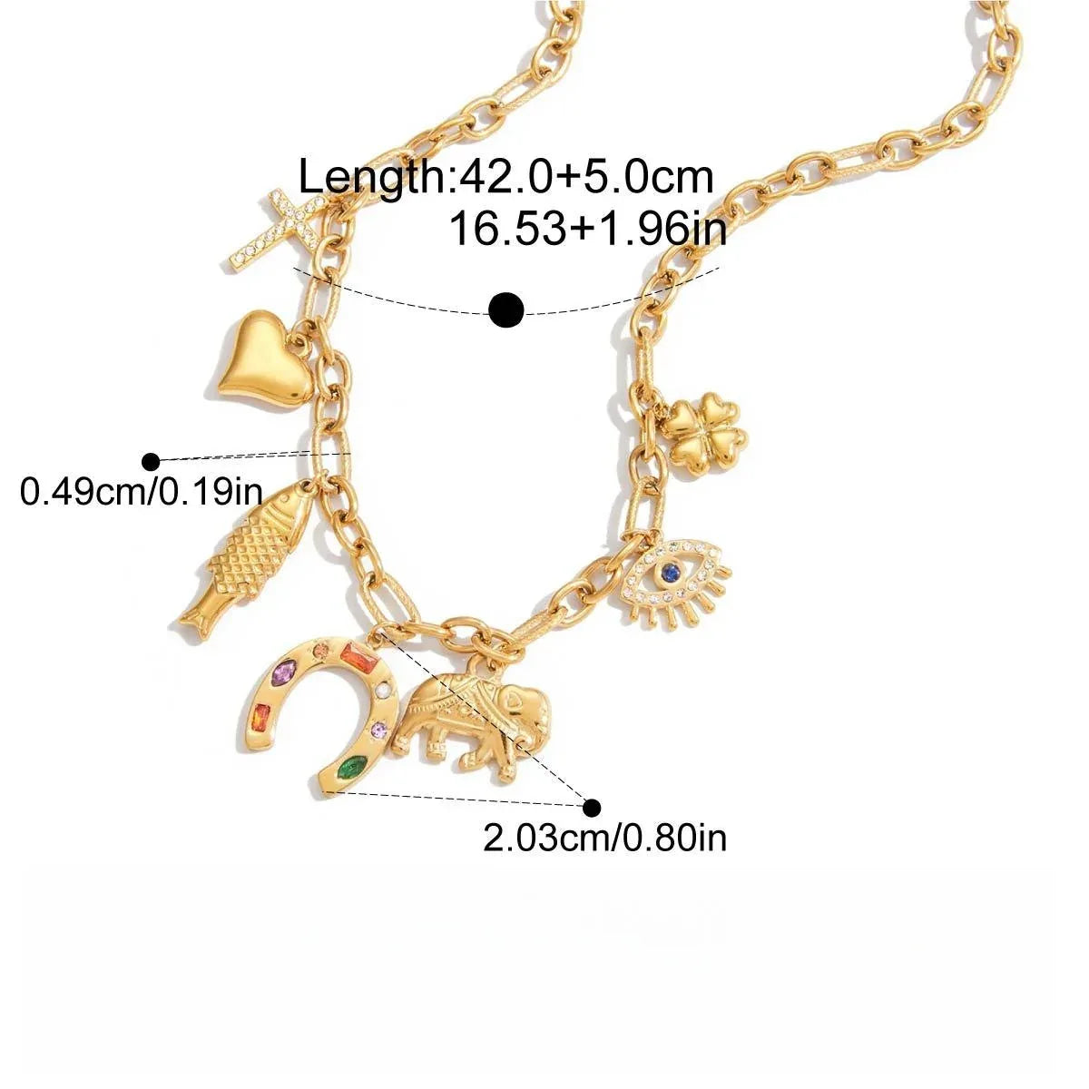 18K gold plated titanium steel DIY pendant necklace, a luxurious and sophisticated clavicle chain. - Billien