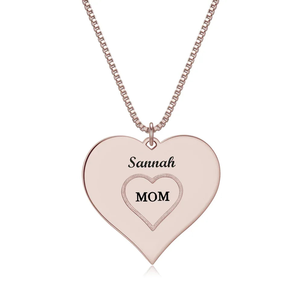 Delicate Heart Lettering Necklace - Billien