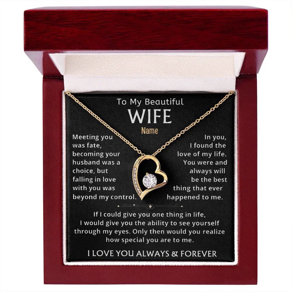 To My Beautiful Wife —Personalized Name Keepsake Necklace - Billien