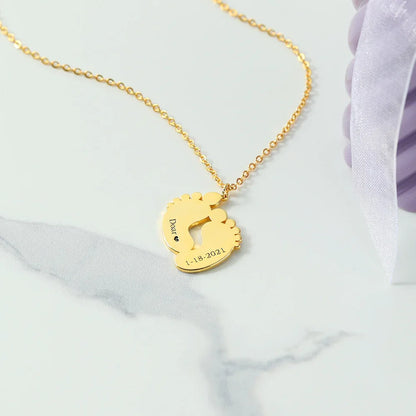 Copper Footprints Designable Custom Name Necklace - Billien