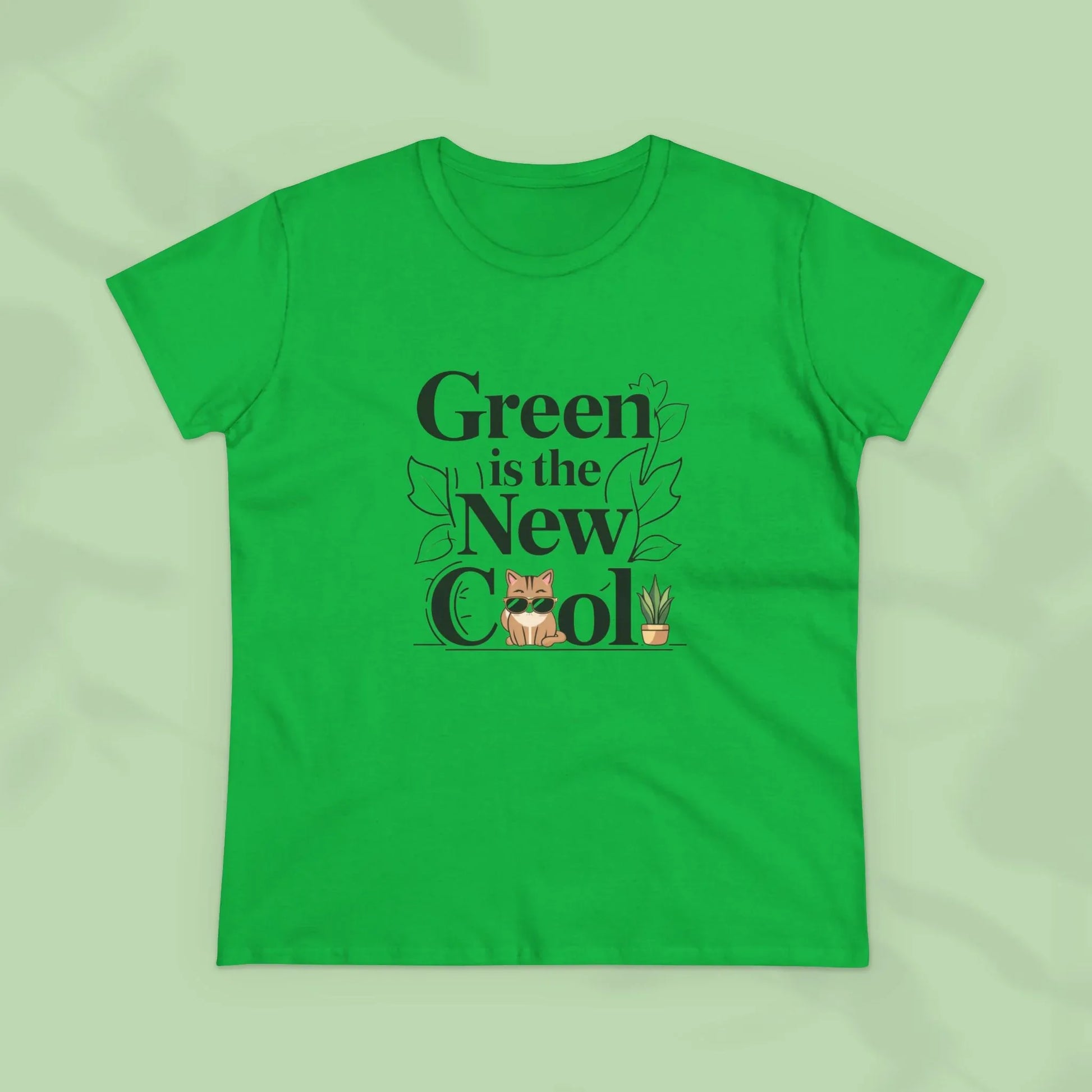 Green Is The New Cool Women Cotton Tshirt - Billien