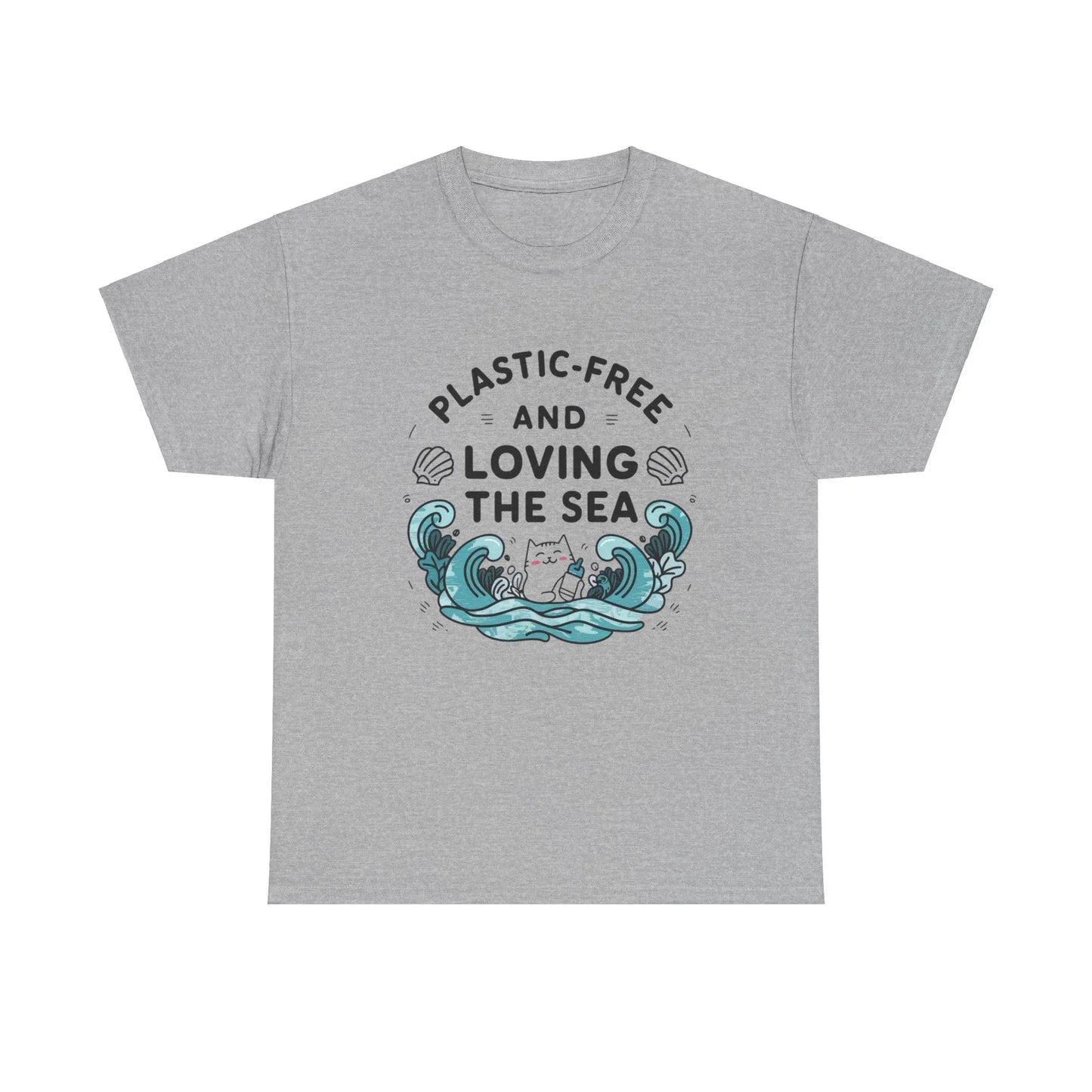 Plastic Free & Loving Sea Environmental Cotton T-Shirt - Billien