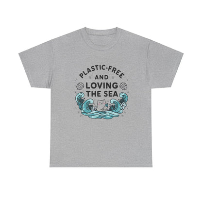 Plastic Free & Loving Sea Environmental Cotton T-Shirt - Billien