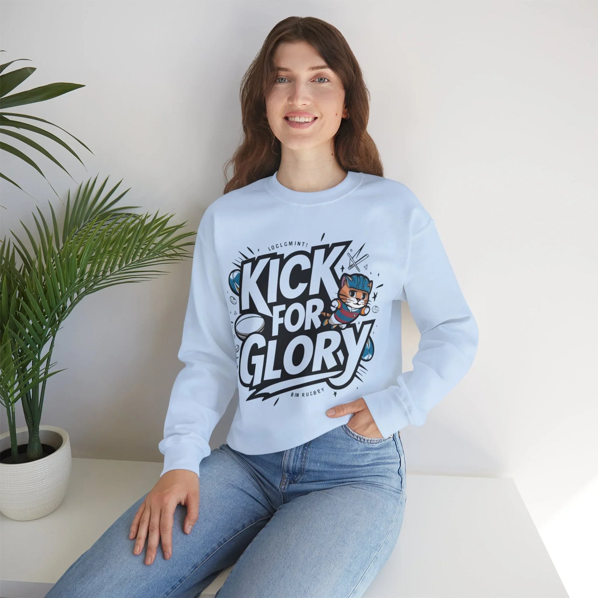 Kick For Glory Heavy Unisex Cotton Crewneck Sweatshirt - Billien