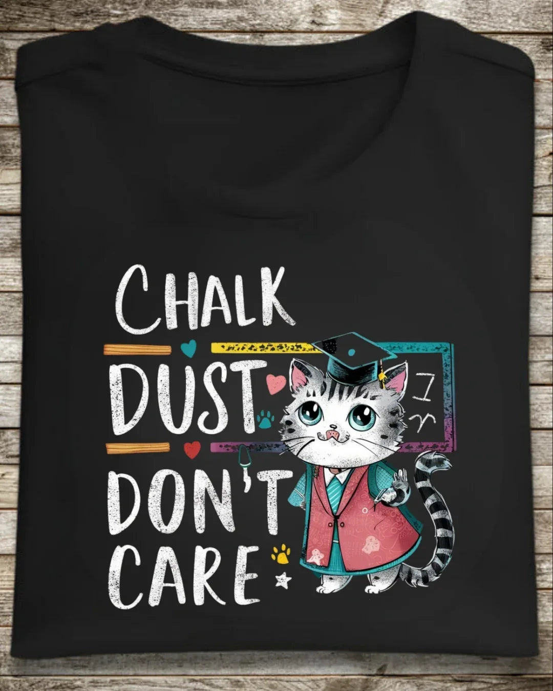 Chalk Dust Don't Care Teacher Cotton T-Shirt - Billien