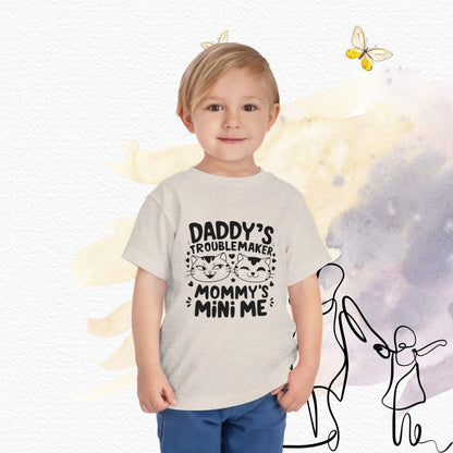 Daddy Little Troublemaker Toddler Cotton T-Shirts - Billien