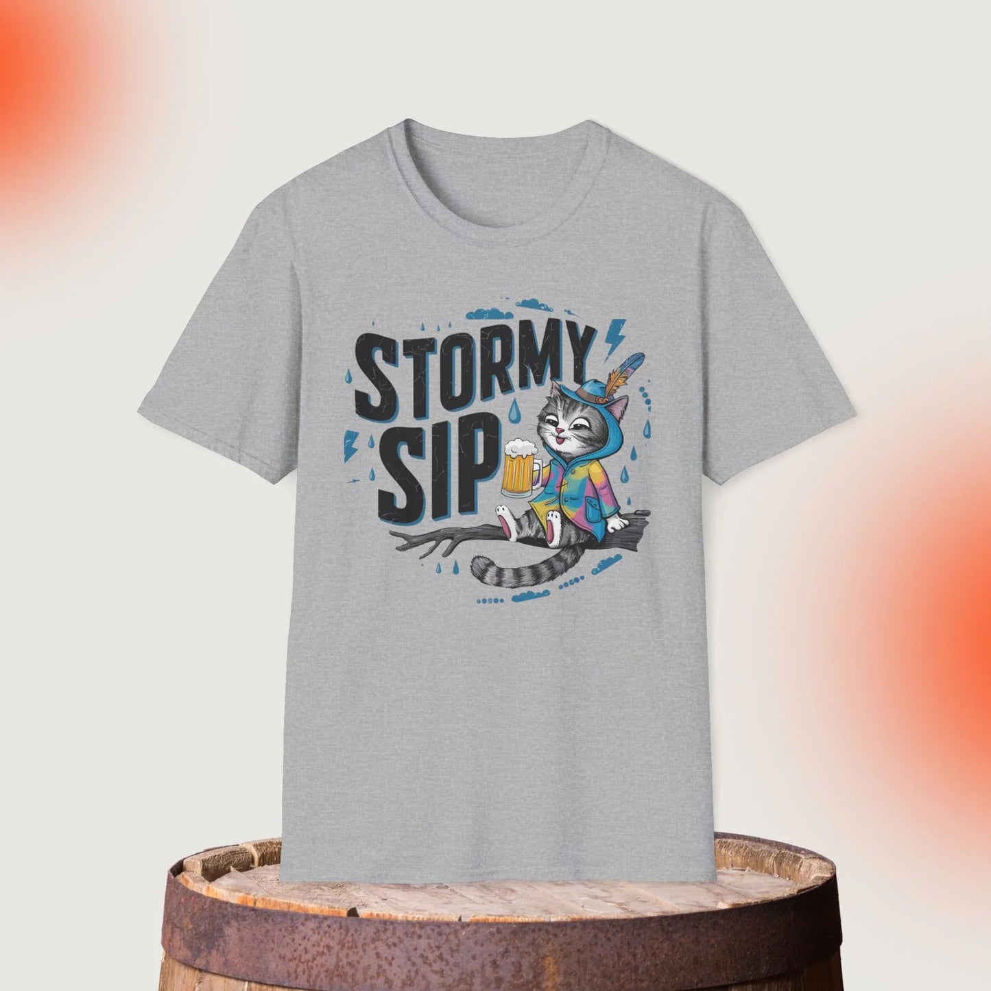 Stormy Sip Cotton Men Tshirt - Billien