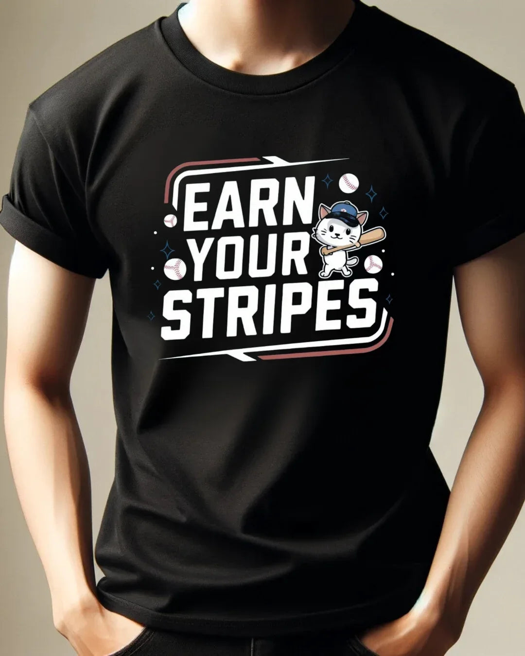 Earn Your Stripes Baseball Crew Neck Tee - Billien