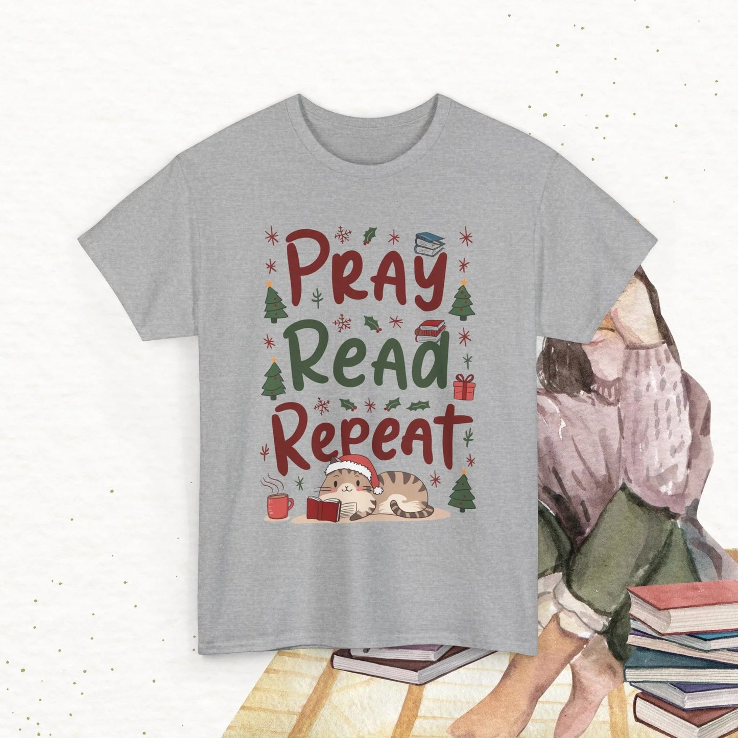 Pray Read Repeat Cotton Tshirts - Billien