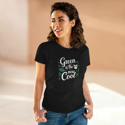 Green Is The New Cool Cotton Women Tshirt - Billien