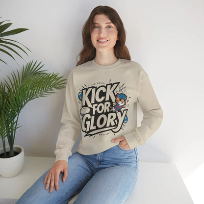 Kick For Glory Heavy Unisex Cotton Crewneck Sweatshirt - Billien