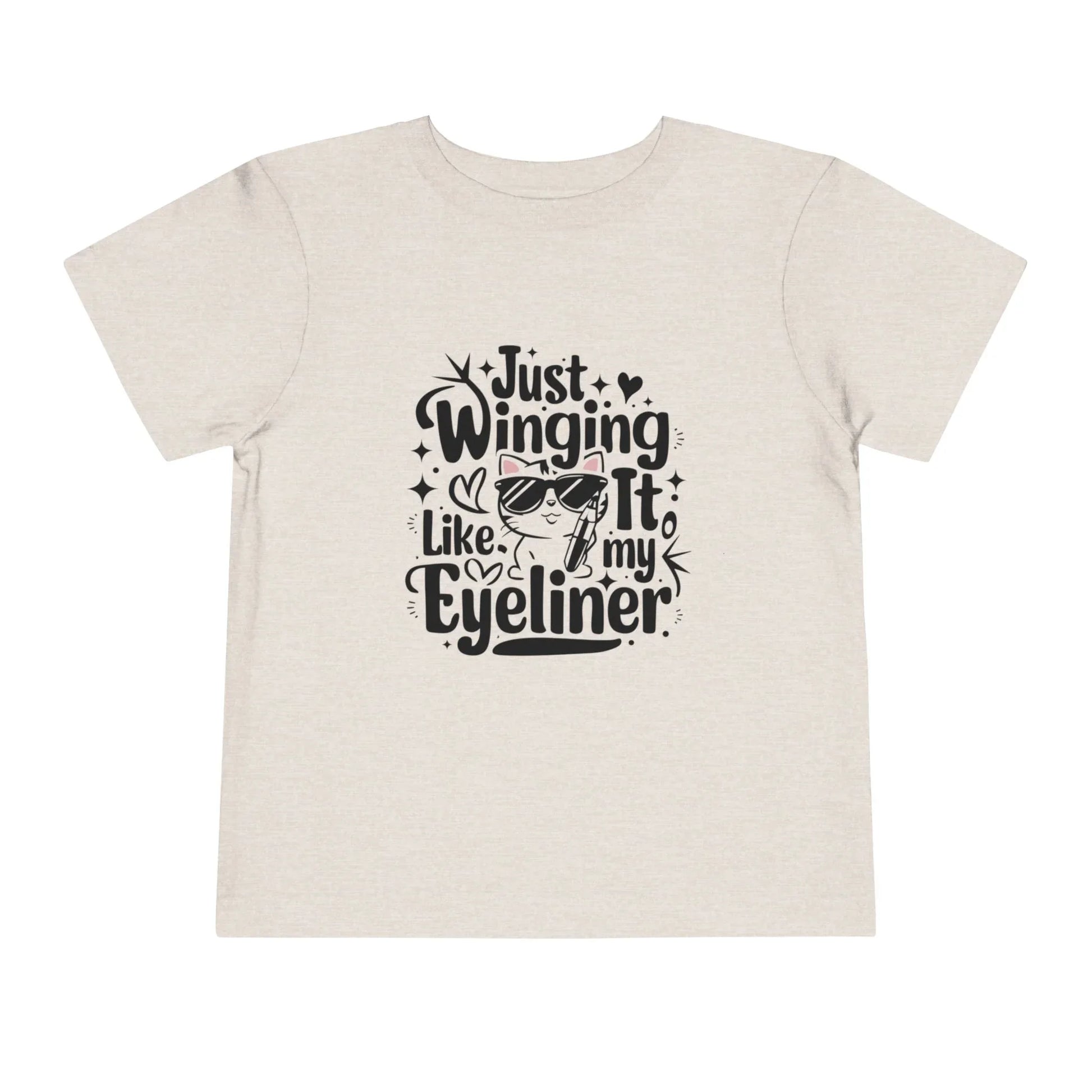 Just Winging it Like My Eyeliner Toddler Cotton T-Shirts - Billien