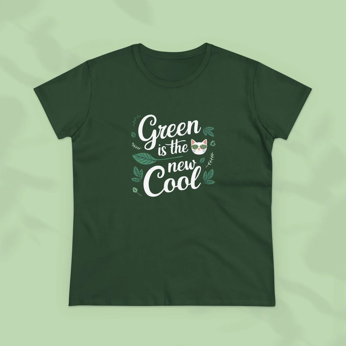 Green Is The New Cool Cotton Women Tshirt - Billien