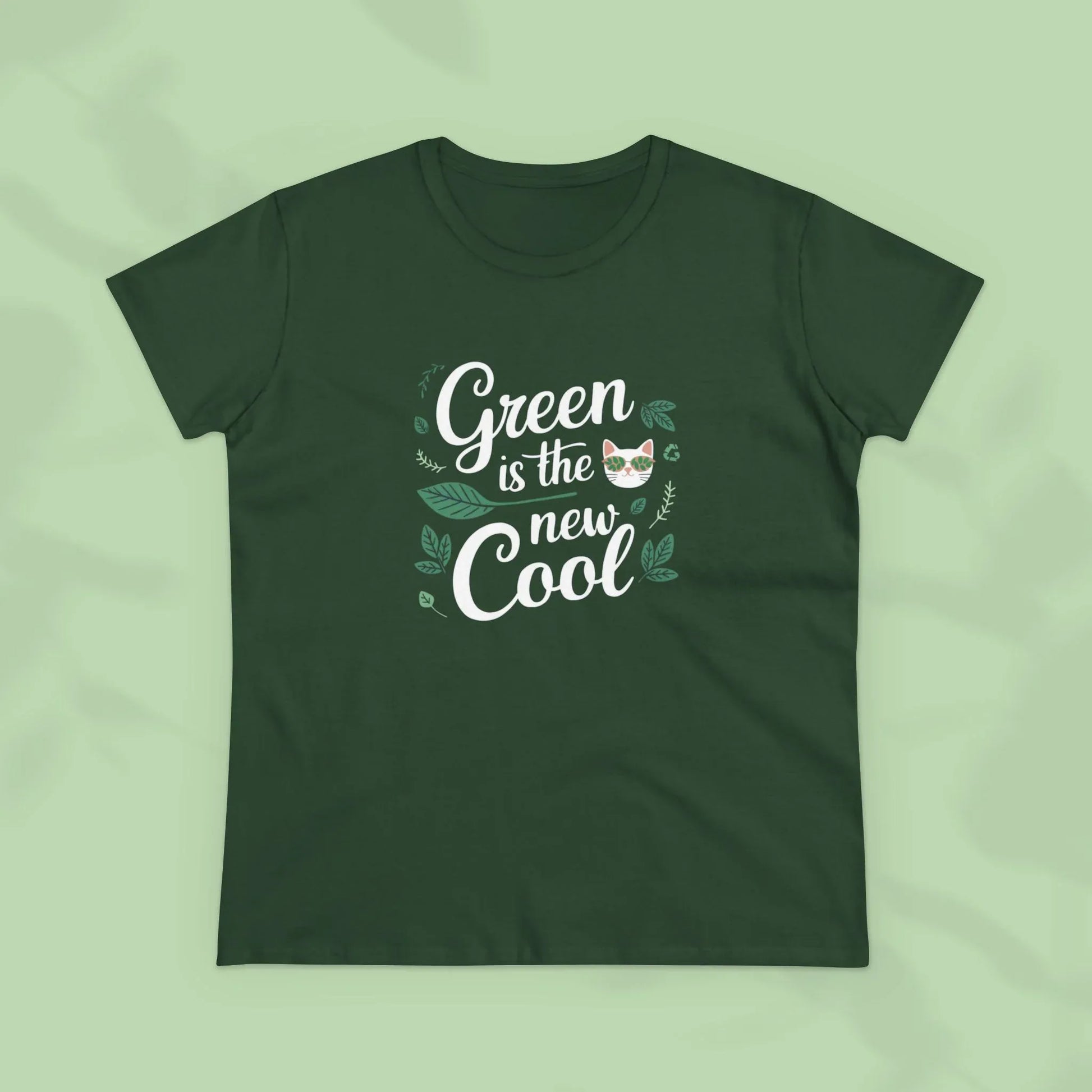 Green Is The New Cool Cotton Women Tshirt - Billien