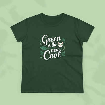 Green Is The New Cool Cotton Women Tshirt - Billien