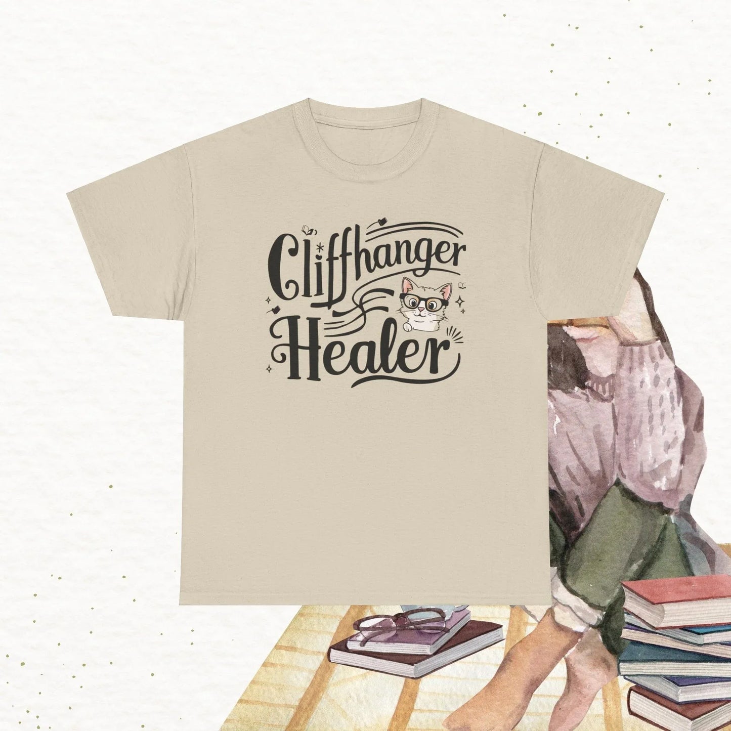 Book Lovers T-Shirt Cliffhanger Healer Cotton Tshirt - Billien