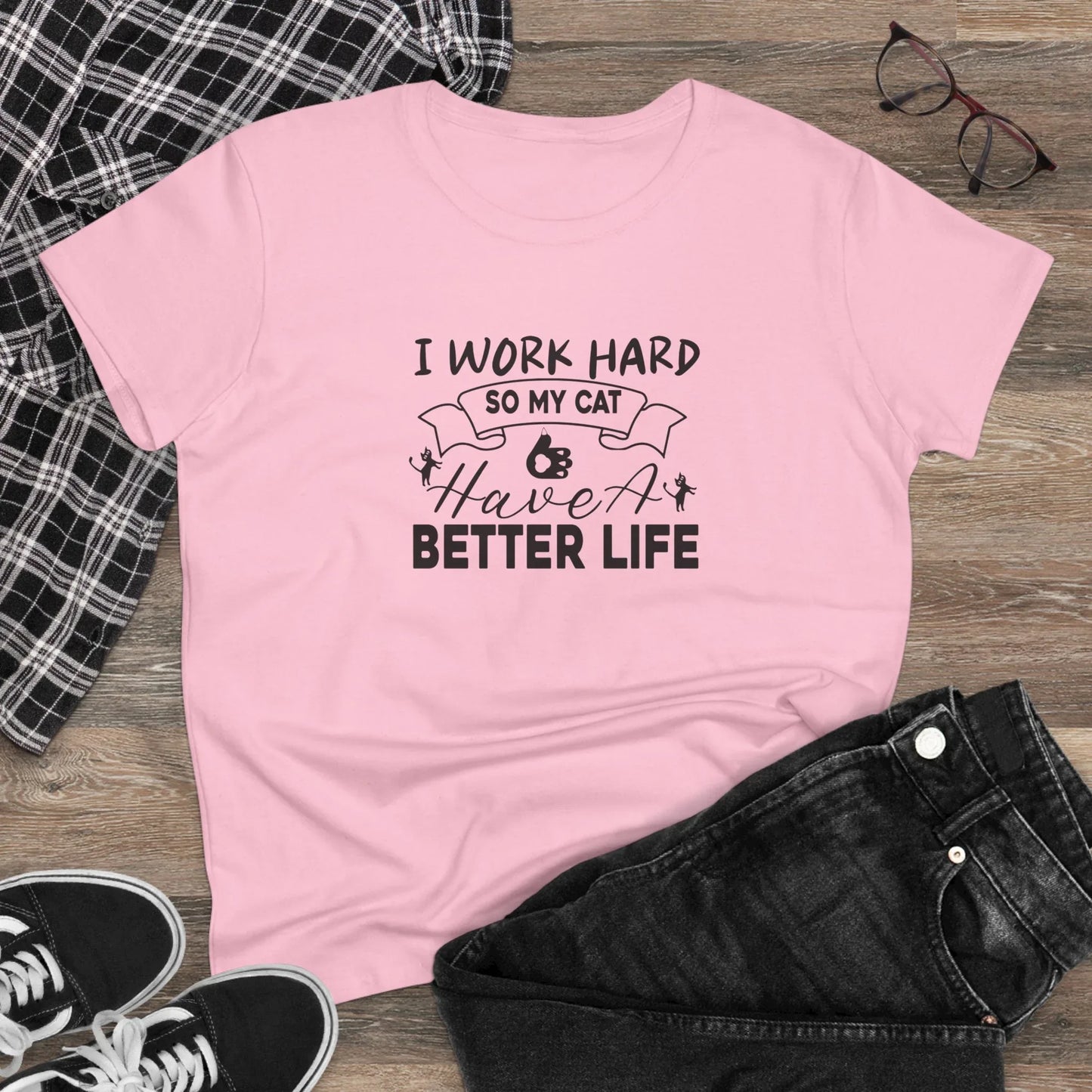 I Work Hard Women Cotton Tshirt - Billien
