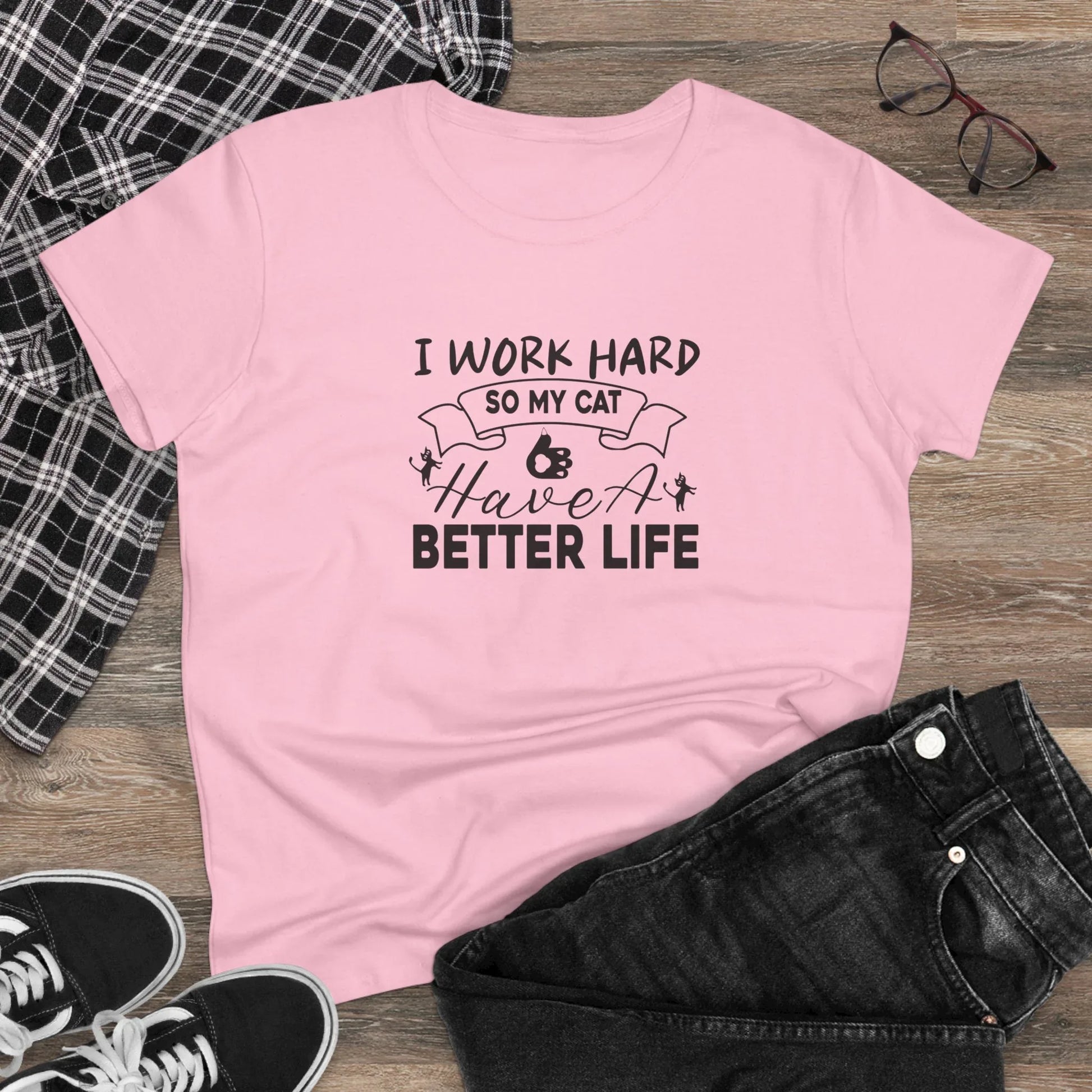 I Work Hard Women Cotton Tshirt - Billien
