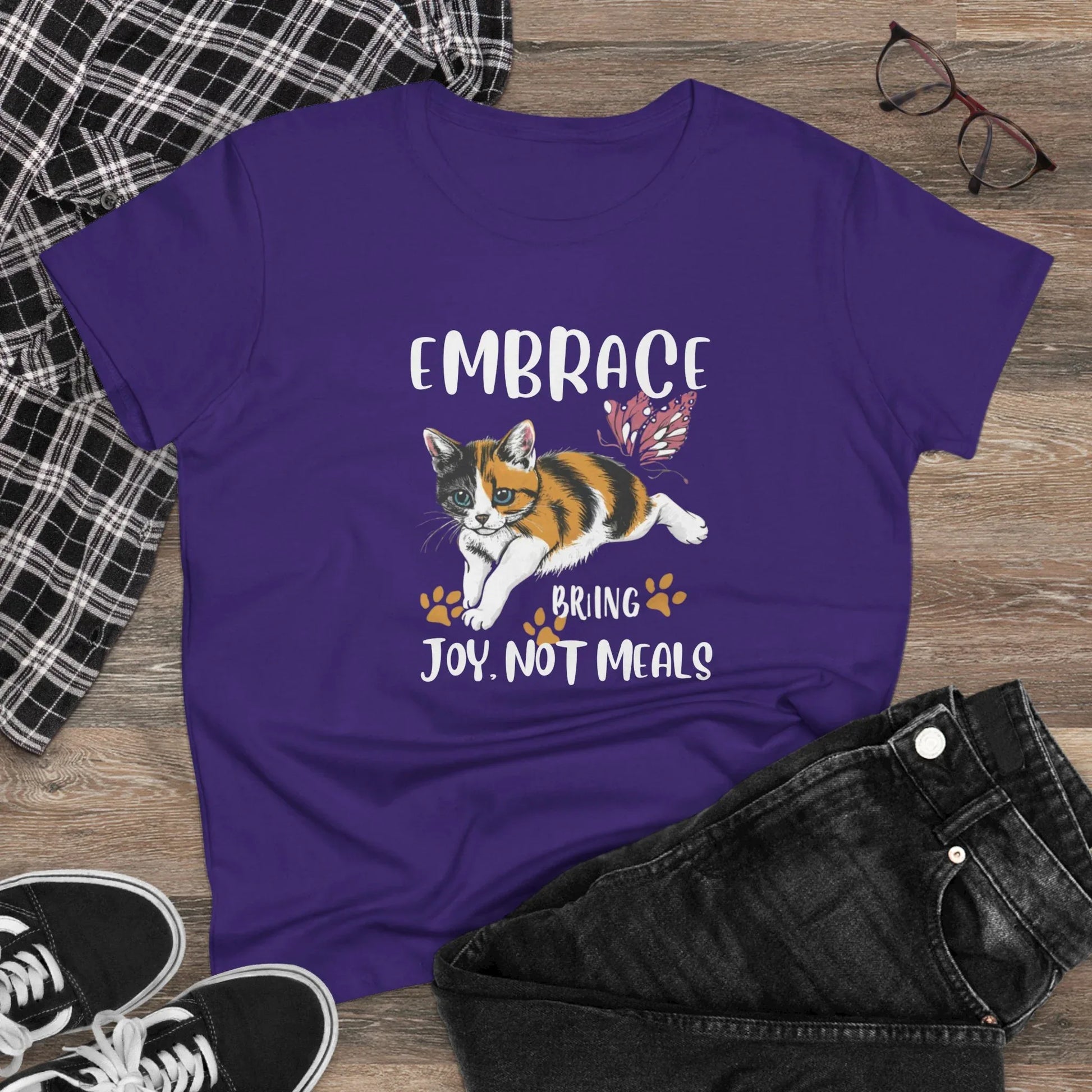 Embrace Bring Joy Not Meal Women Cotton Tshirt - Billien