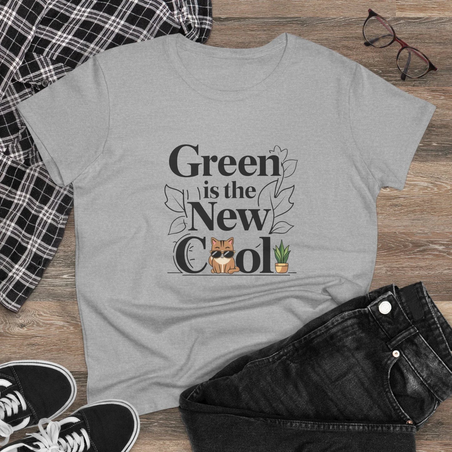 Green Is The New Cool Women Cotton Tshirt - Billien