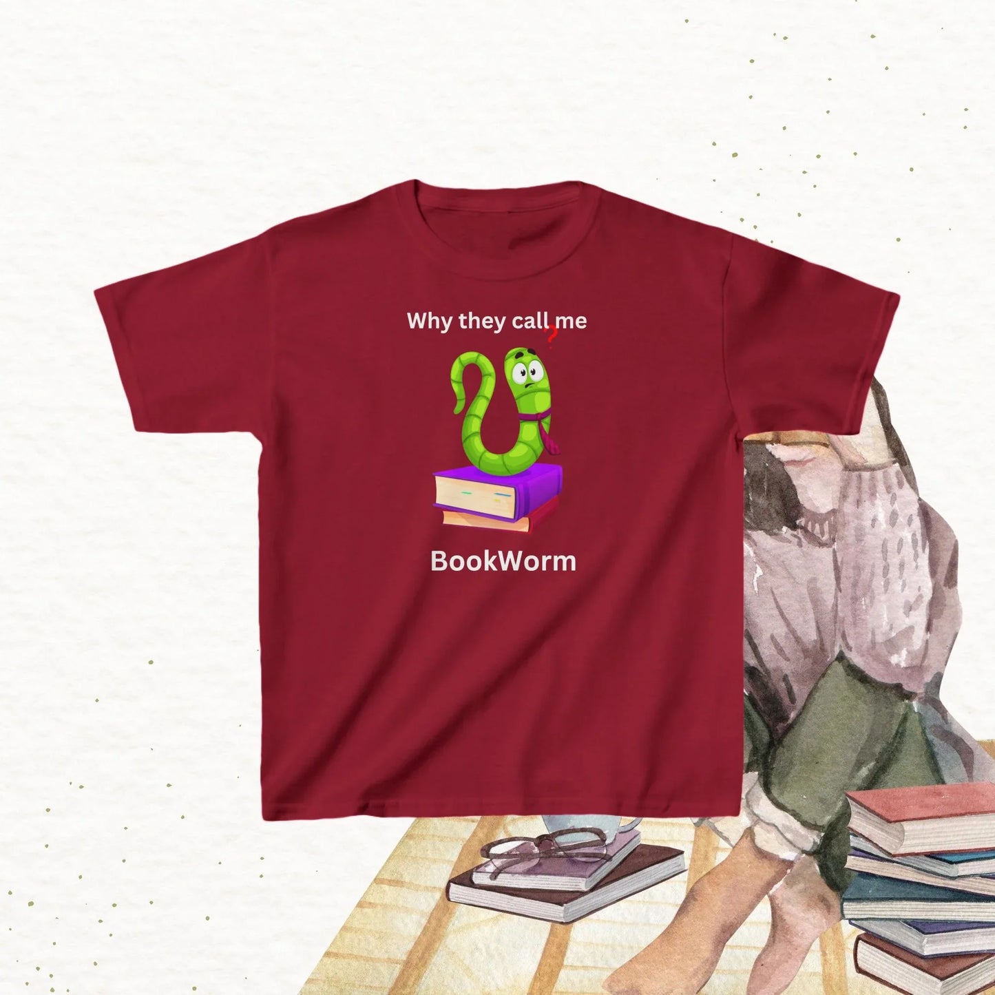 Purrfectly Bookish kid Cotton Tshirt - Billien