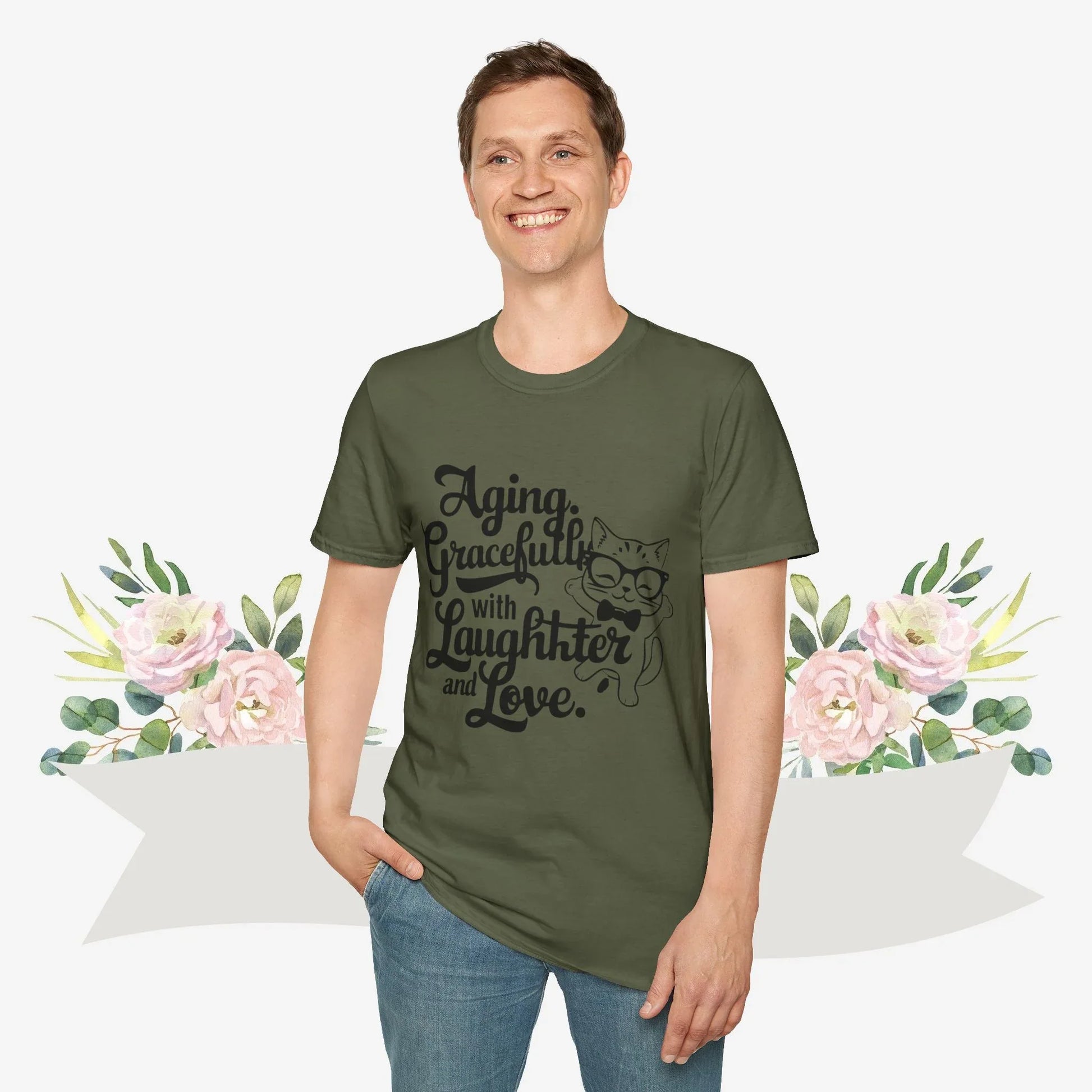 Aging Gracefully With Laughter and Love Cotton Men Tee - Billien