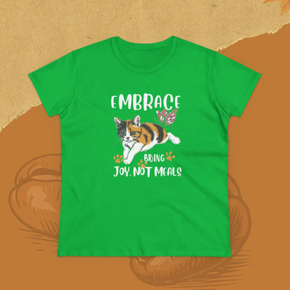 Embrace Bring Joy Not Meal Women Cotton Tshirt - Billien