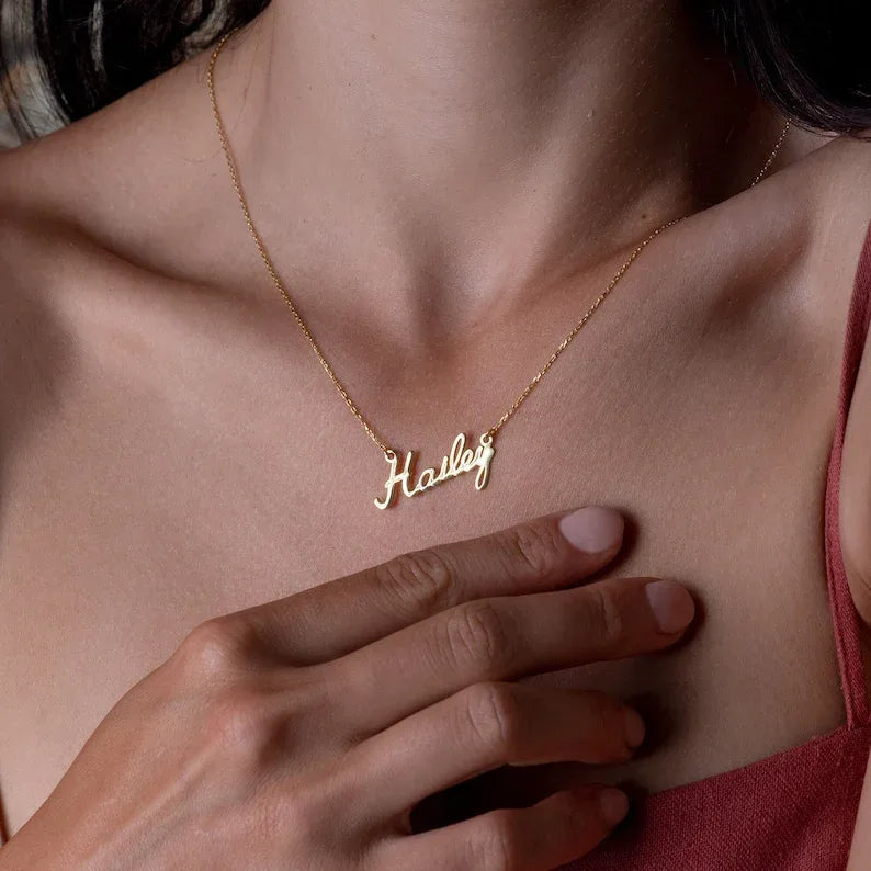 Simple atmosphere can be customized name design light luxury wind necklace - Billien