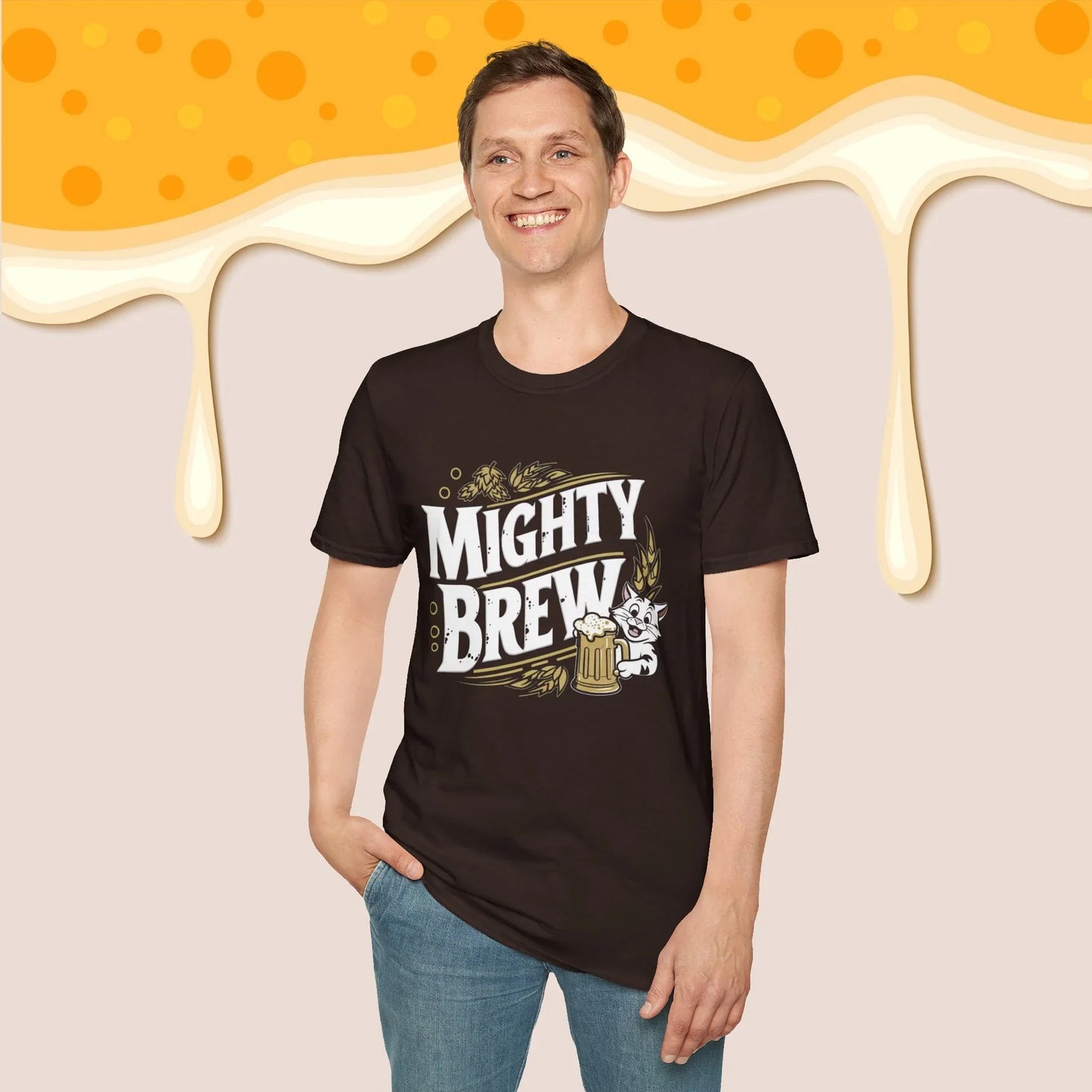 Mighty Brew Cotton Crew Neck Tshirt - Billien