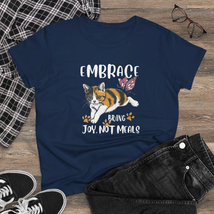 Embrace Bring Joy Not Meal Women Cotton Tshirt - Billien