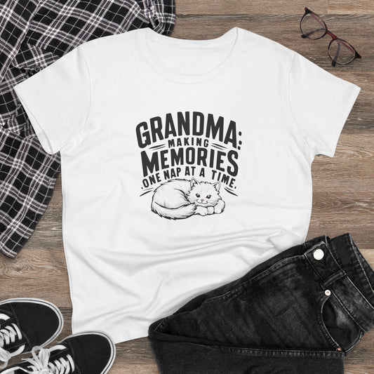 Grandpa Having Memory One Nap A Time  Women Cotton Tshirt