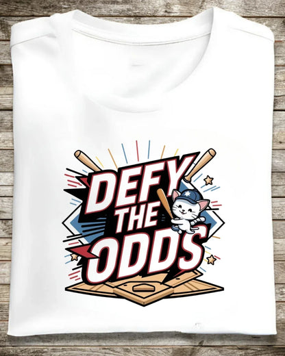 Defy The Odds Baseball Crew Neck Cotton Tees - Billien