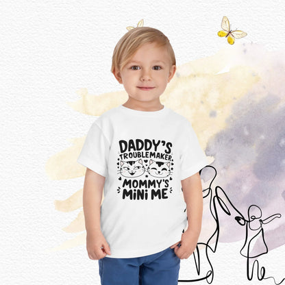 Daddy Little Troublemaker Toddler Cotton T-Shirts - Billien