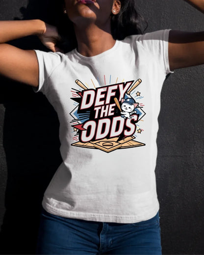 Defy The Odds Baseball Crew Neck Cotton Tees - Billien