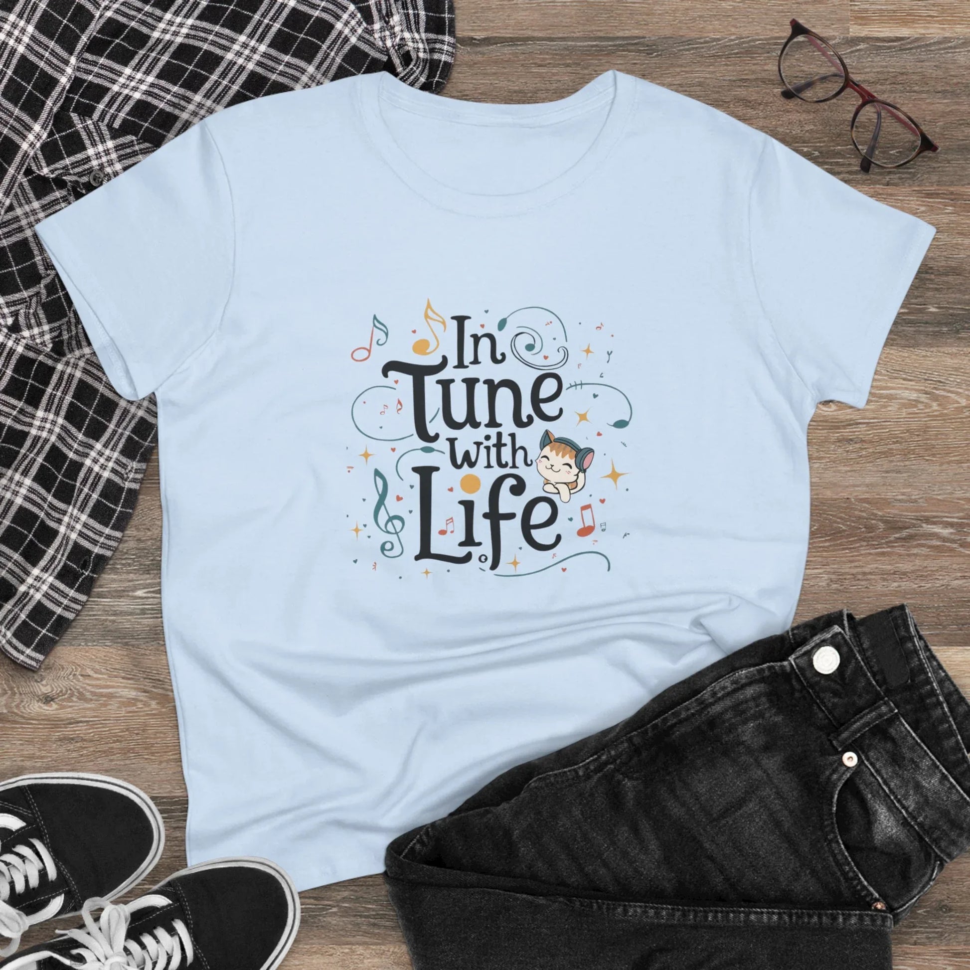 In Tune With Life Women Cotton Tshirt - Billien