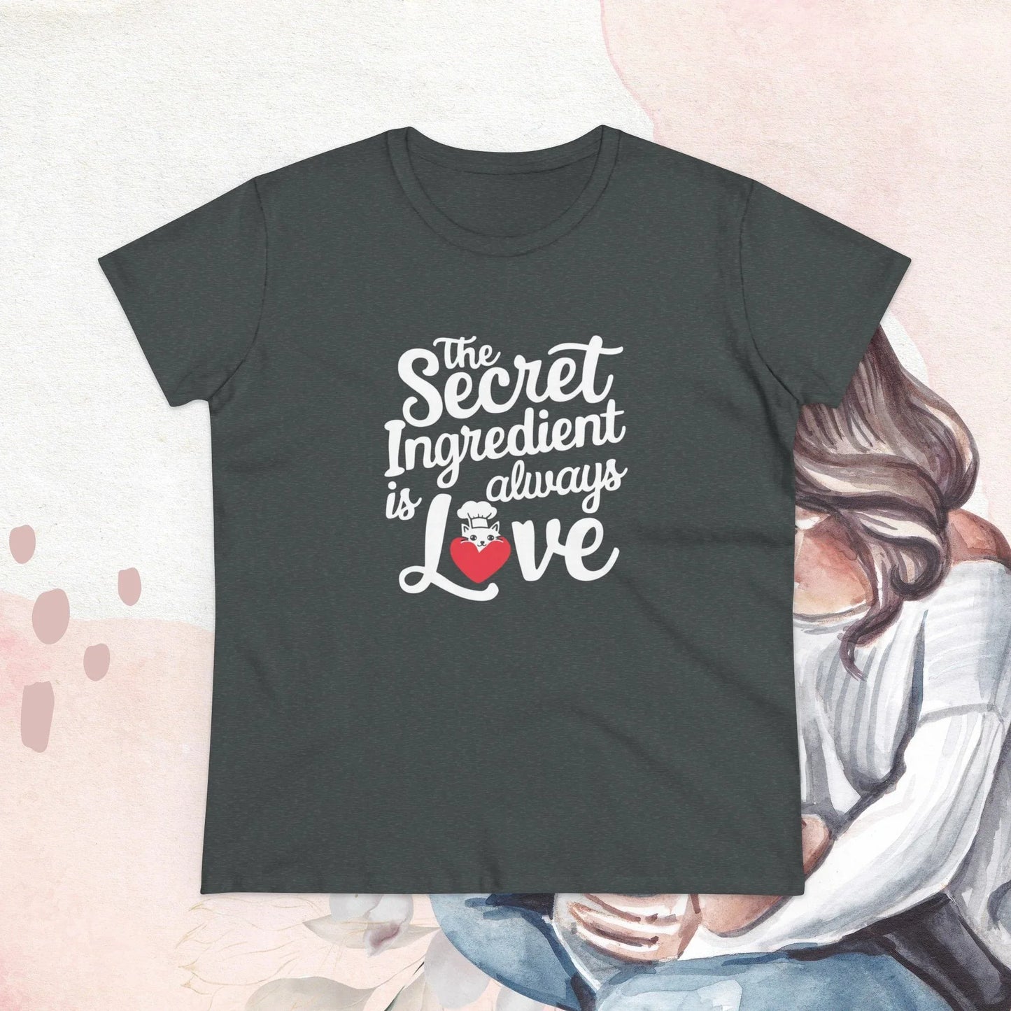Secret Ingredient Is Love Women Cotton Tshirt - Billien