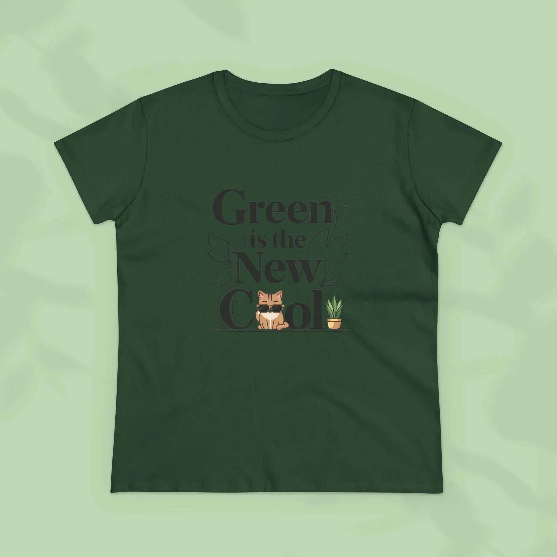 Green Is The New Cool Women Cotton Tshirt - Billien