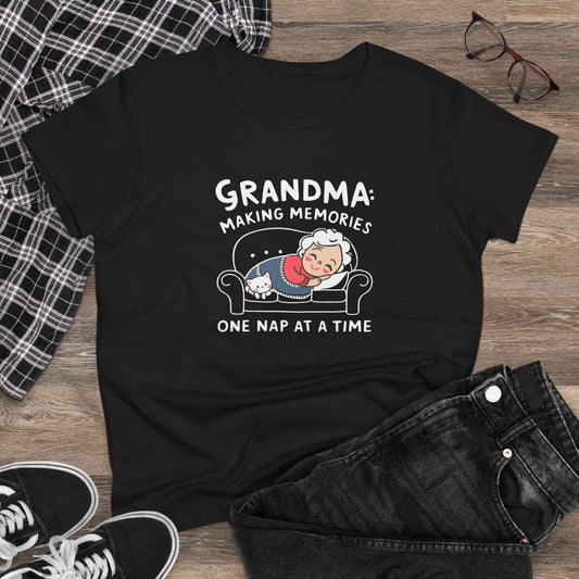 Grandma Making Memory One Nap A Time Women Cotton Tshirt